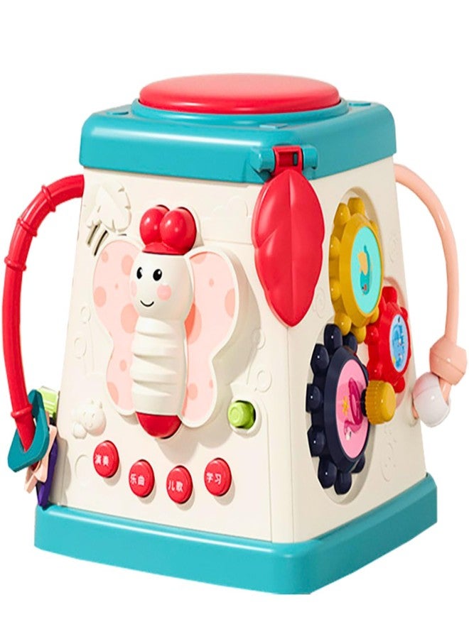 PLUSPOINT 5 in 1 Multia ctivity Drumbox Toy for Kids Musical Toys with Gears Comes up with Animal Voices, Rythm, Music and Lights for Age 3+ Years Birthday Gifts for Babies and Toddlers - Image 1